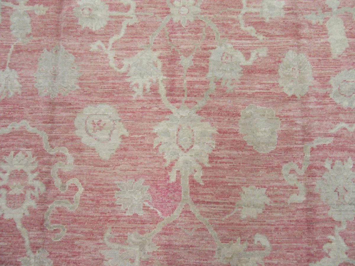 11′ x 15′ Red Fine Hand-Knotted Turkish Oushak Rug – Transitional Wool