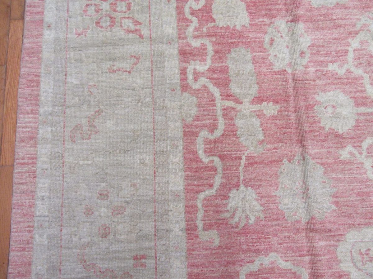 11′ x 15′ Red Fine Hand-Knotted Turkish Oushak Rug – Transitional Wool