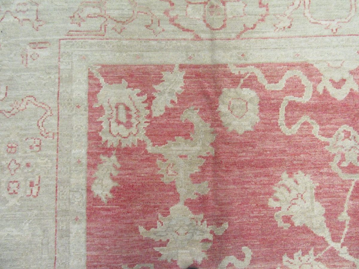 11′ x 15′ Red Fine Hand-Knotted Turkish Oushak Rug – Transitional Wool