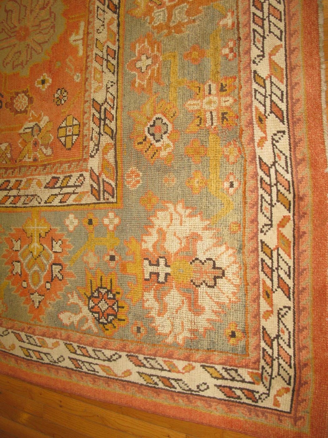 14′ x 17′ Terracotta Fine Hand-Knotted Turkish Antique Oushak Rug – Traditional Wool