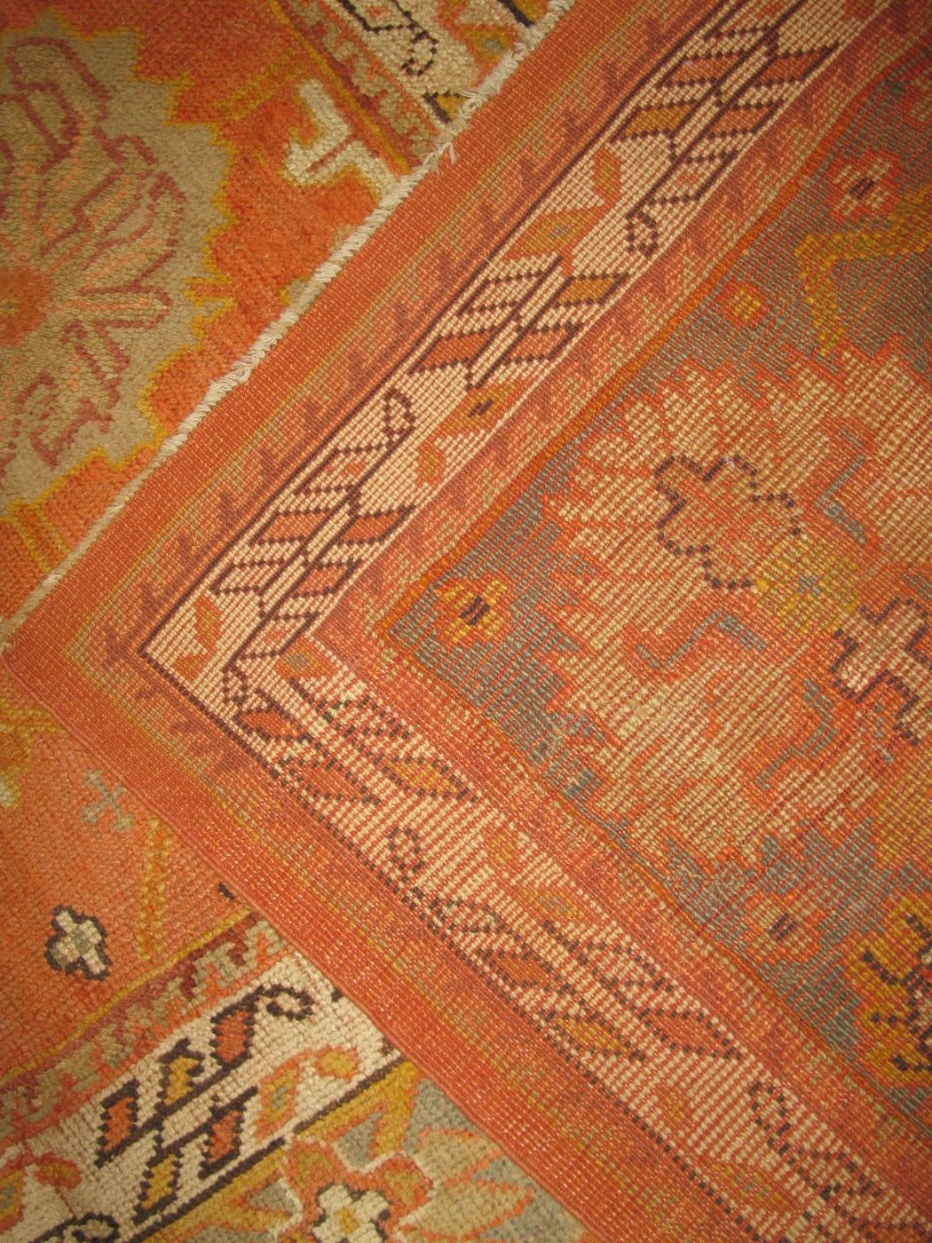 14′ x 17′ Terracotta Fine Hand-Knotted Turkish Antique Oushak Rug – Traditional Wool
