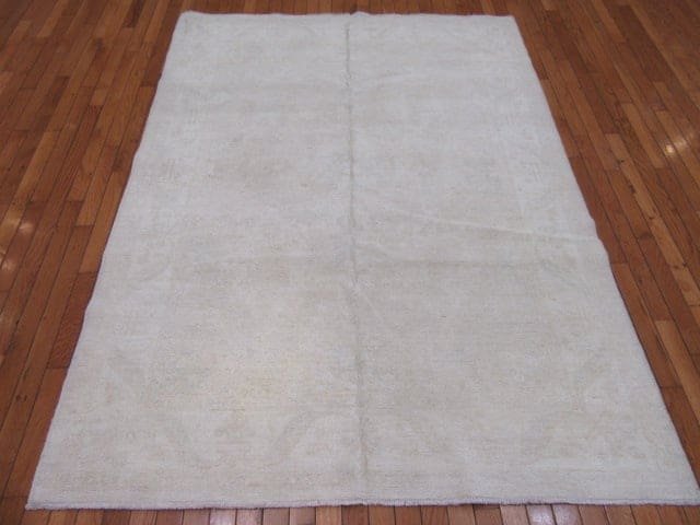 5′ x 6′ Beige Fine Hand-Knotted Pakistani Oushak Rug – Transitional Wool