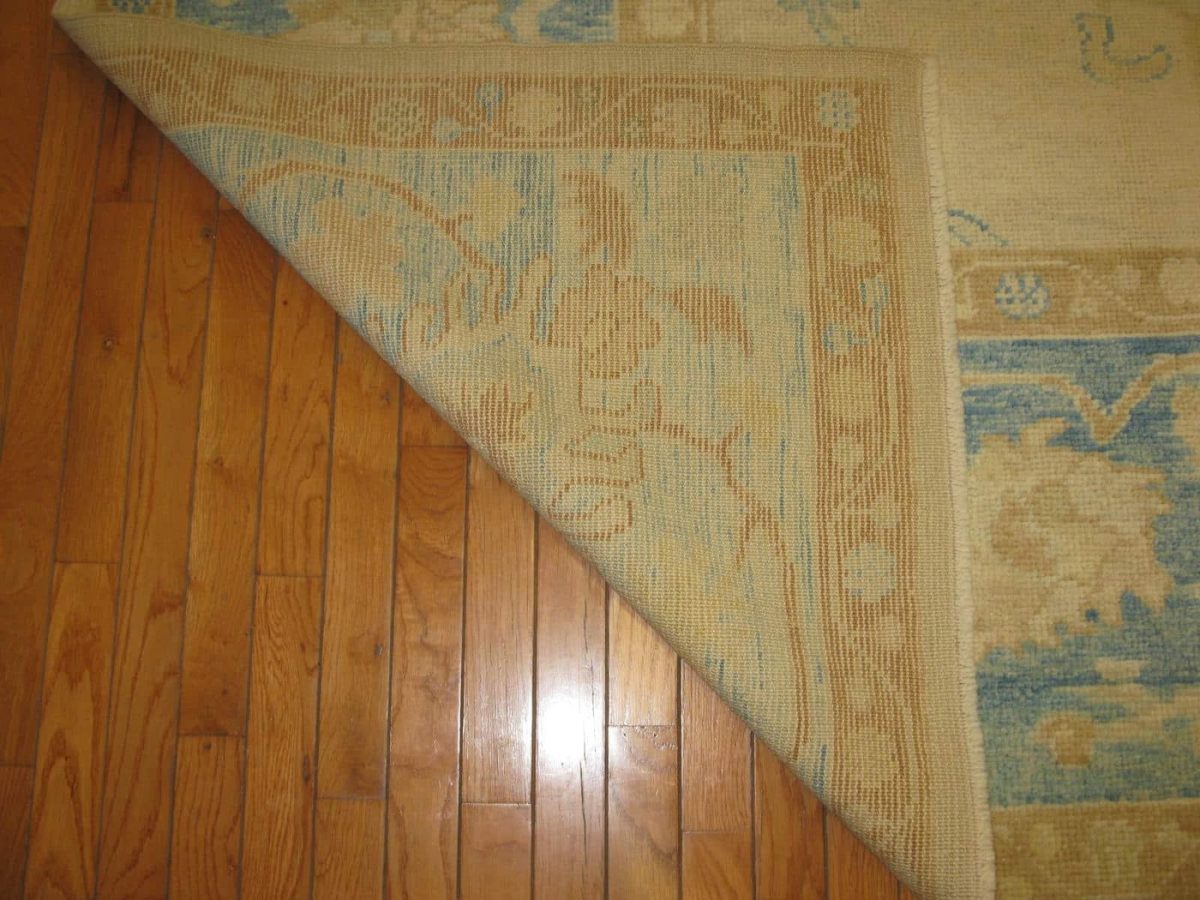 10′ x 13′ Beige Fine Hand-Knotted Turkish Oushak Rug – Transitional Wool - 4 10′ x 13′ Beige Fine Hand-Knotted Turkish Oushak Rug – Transitional Wool