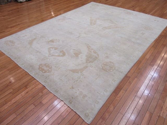 8′ x 11′ Beige Fine Hand-Knotted Egypt Oushak Oriental Rug – Transitional Wool - 5 8′ x 11′ Beige Fine Hand-Knotted Egypt Oushak Oriental Rug – Transitional Wool