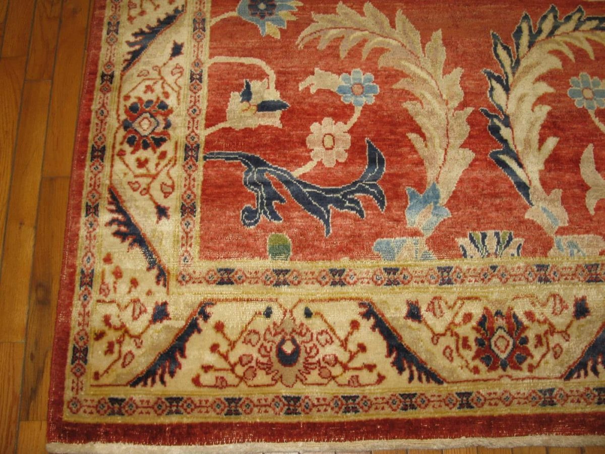 5′ x 16′ Red Fine Hand-Knotted Egyptian Sultanabad Runner – Traditional Wool