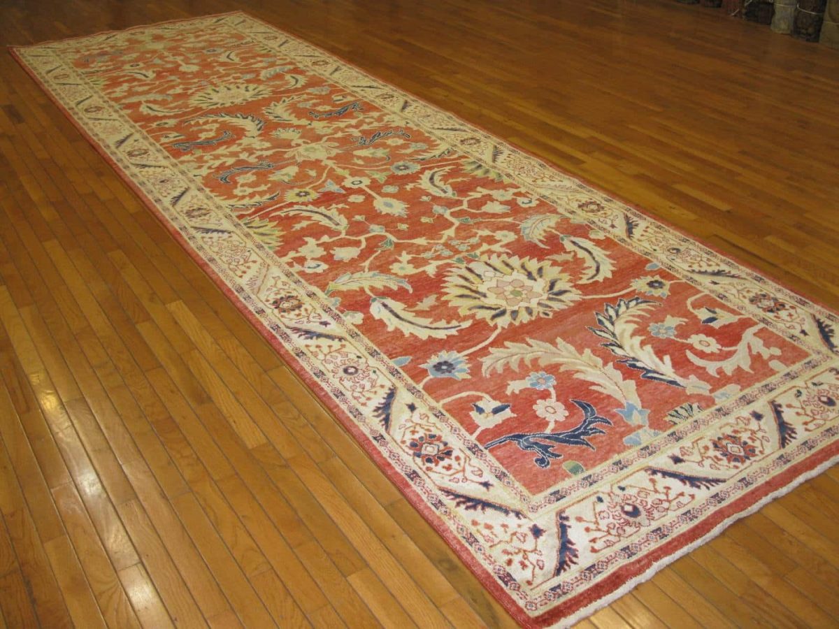 5′ x 16′ Red Fine Hand-Knotted Egyptian Sultanabad Runner – Traditional Wool