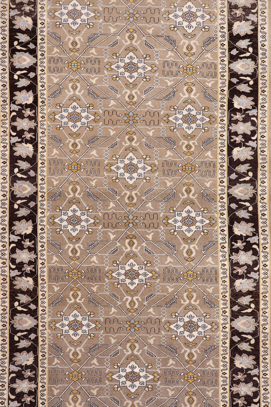 6′ x 15′ Taupe Fine Hand-Knotted Vintage Egyptian Agra Gallery Rug – Traditional Wool