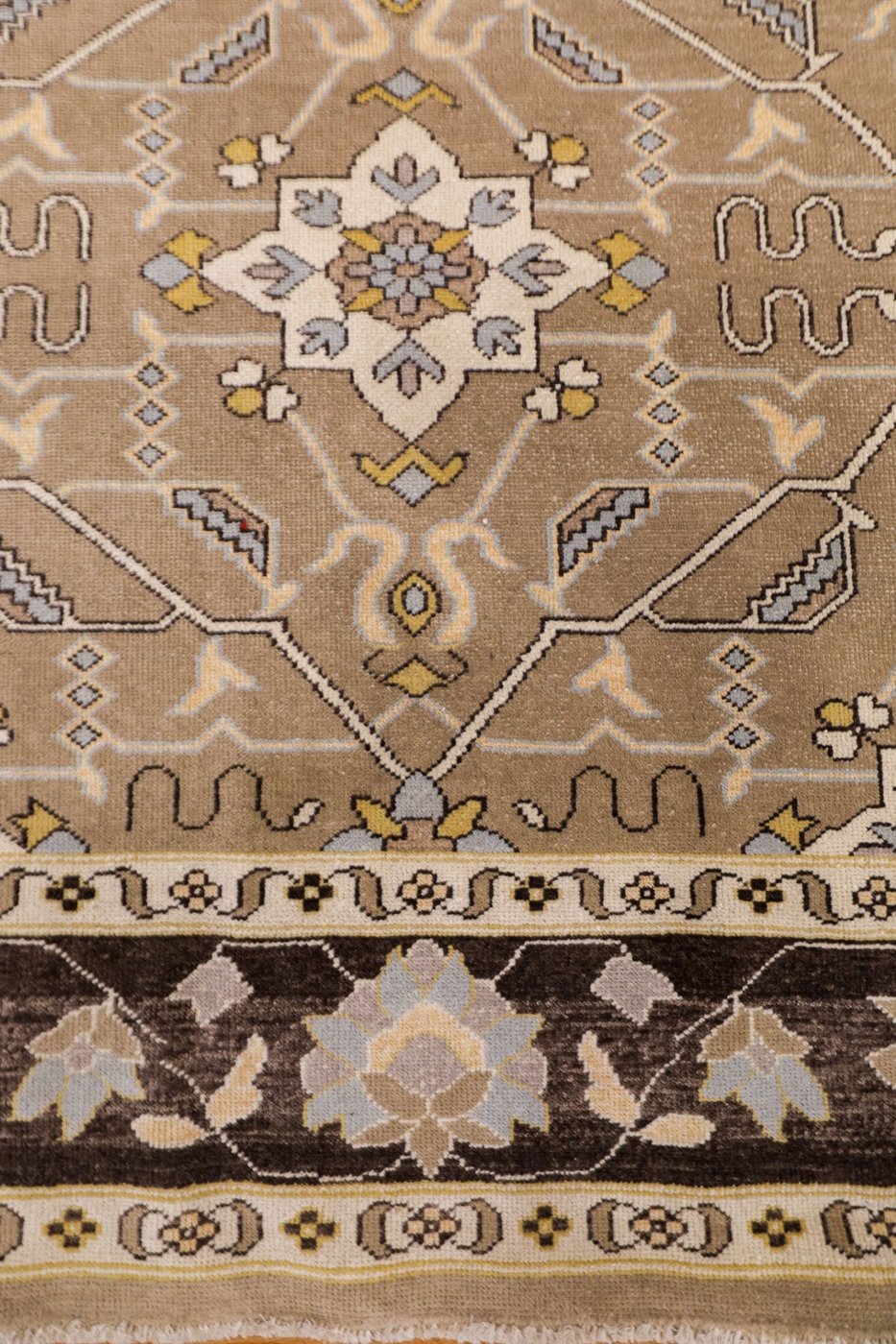 6′ x 15′ Taupe Fine Hand-Knotted Vintage Egyptian Agra Gallery Rug – Traditional Wool