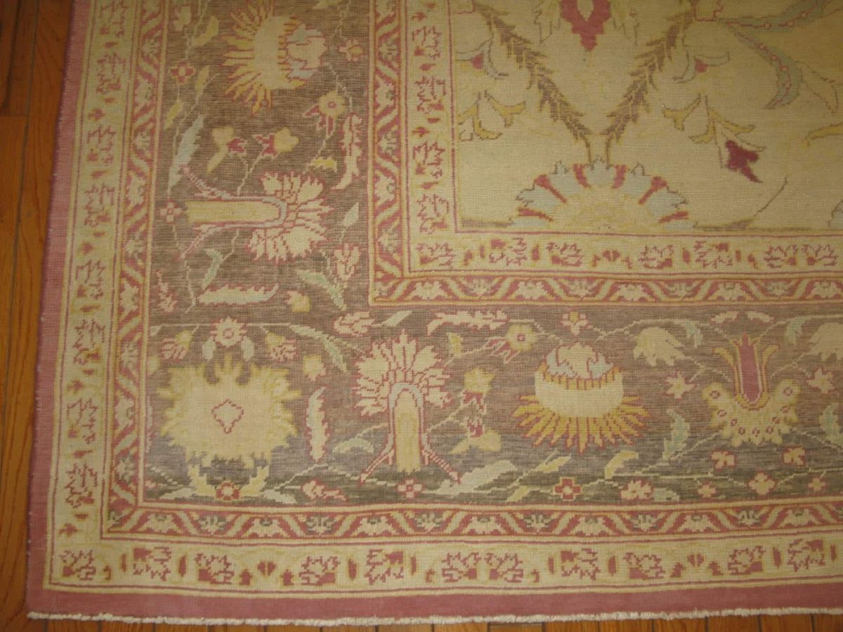 9′ x 13′ Beige Fine Hand-Knotted Egyptian Agra Rug – Traditional Wool