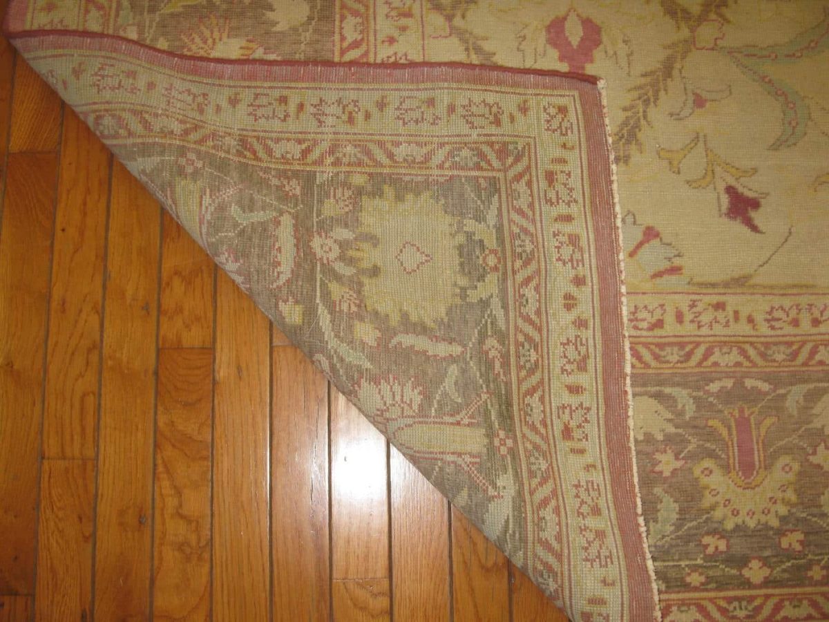 9′ x 13′ Beige Fine Hand-Knotted Egyptian Agra Rug – Traditional Wool