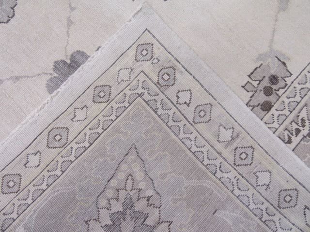 9′ x 10′ Beige Fine Hand-Knotted Egyptian Oushak Rug – Transitional Wool