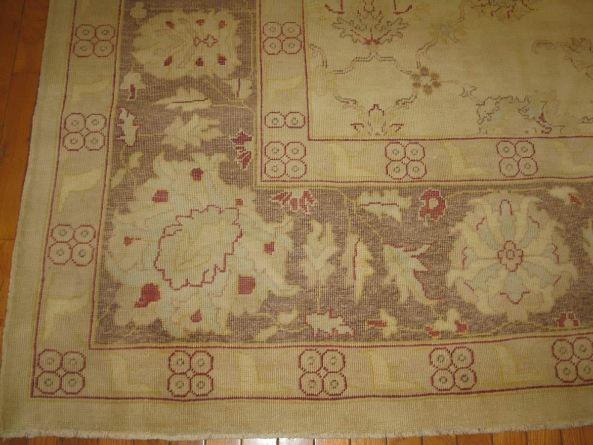 12′ x 15′ Beige Fine Hand-Knotted Egyptian Sultanabad Rug – Traditional Wool