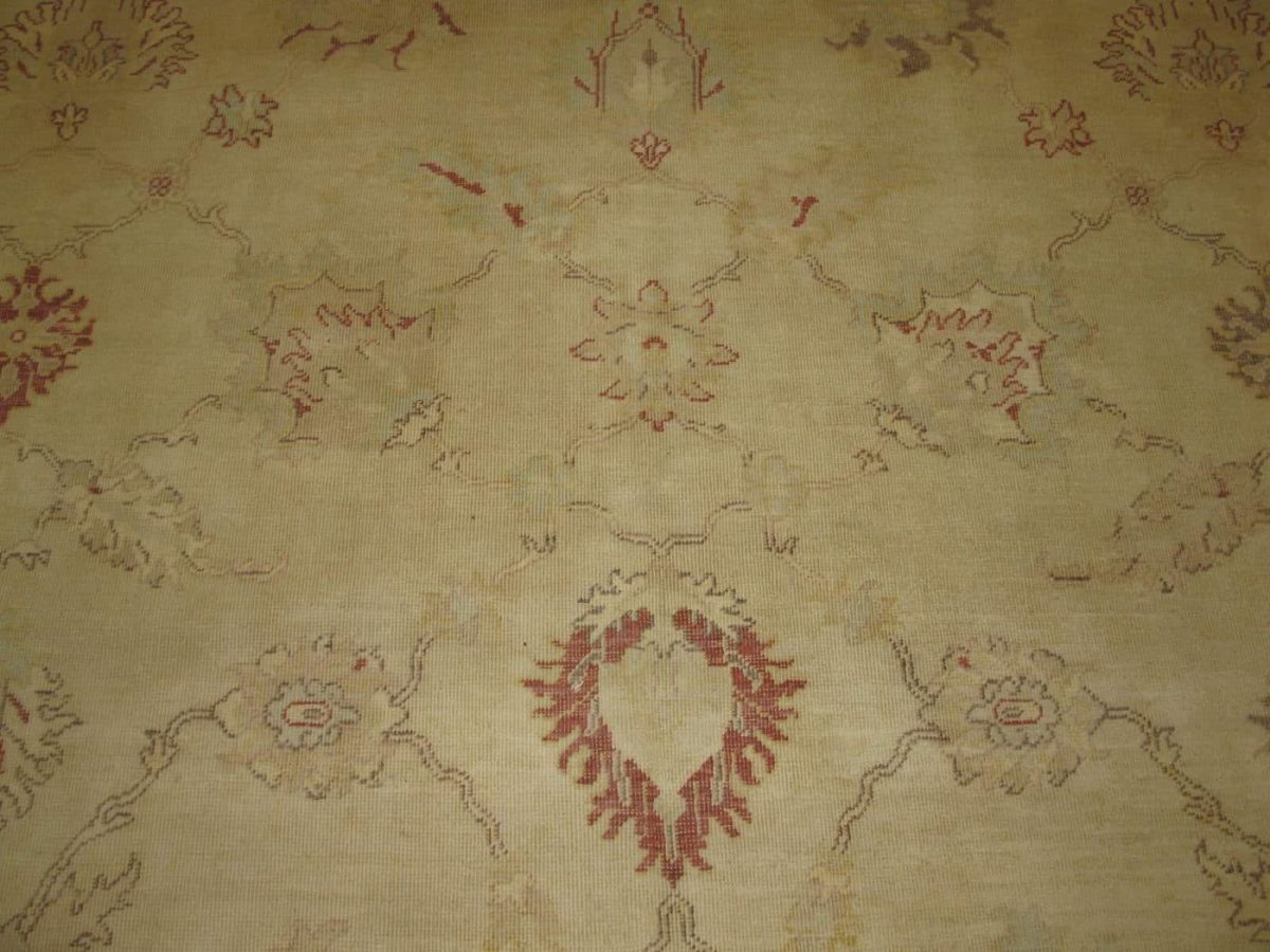 12′ x 15′ Beige Fine Hand-Knotted Egyptian Sultanabad Rug – Traditional Wool