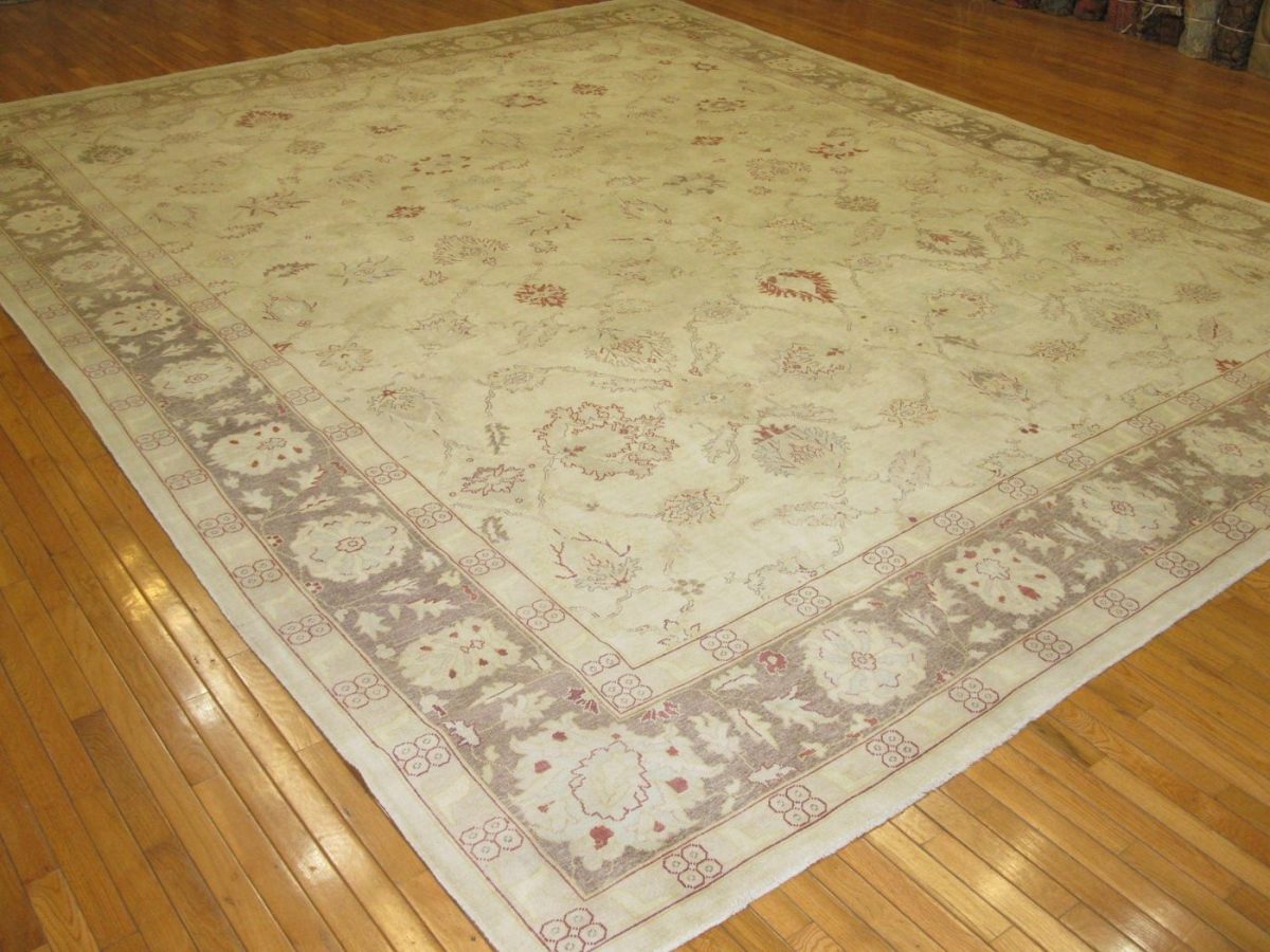 12′ x 15′ Beige Fine Hand-Knotted Egyptian Sultanabad Rug – Traditional Wool