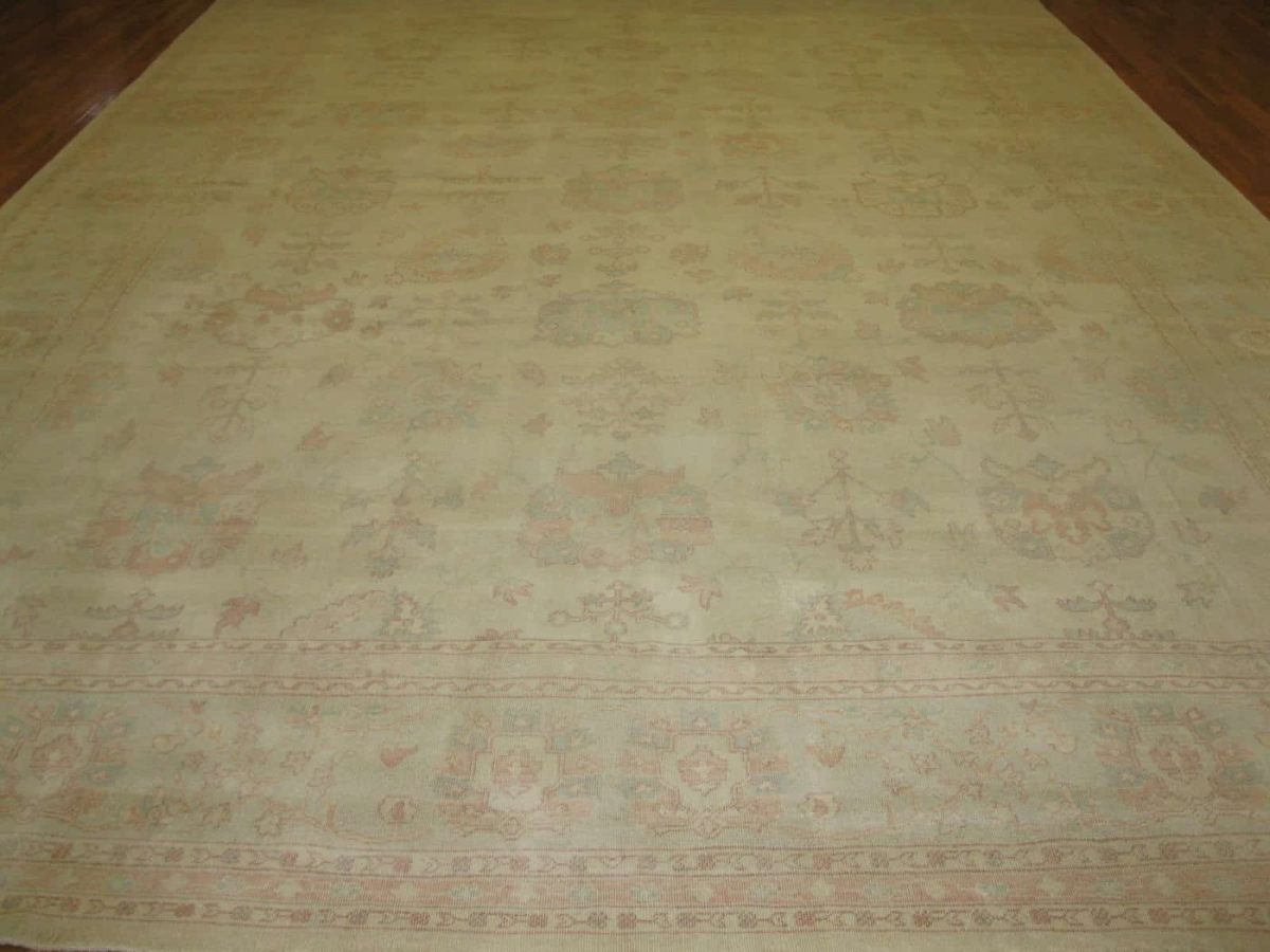 13′ x 19′ Beige Fine Hand-Knotted Egyptian Sultanabad Rug – Transitional Wool - 1 13′ x 19′ Beige Fine Hand-Knotted Egyptian Sultanabad Rug – Transitional Wool