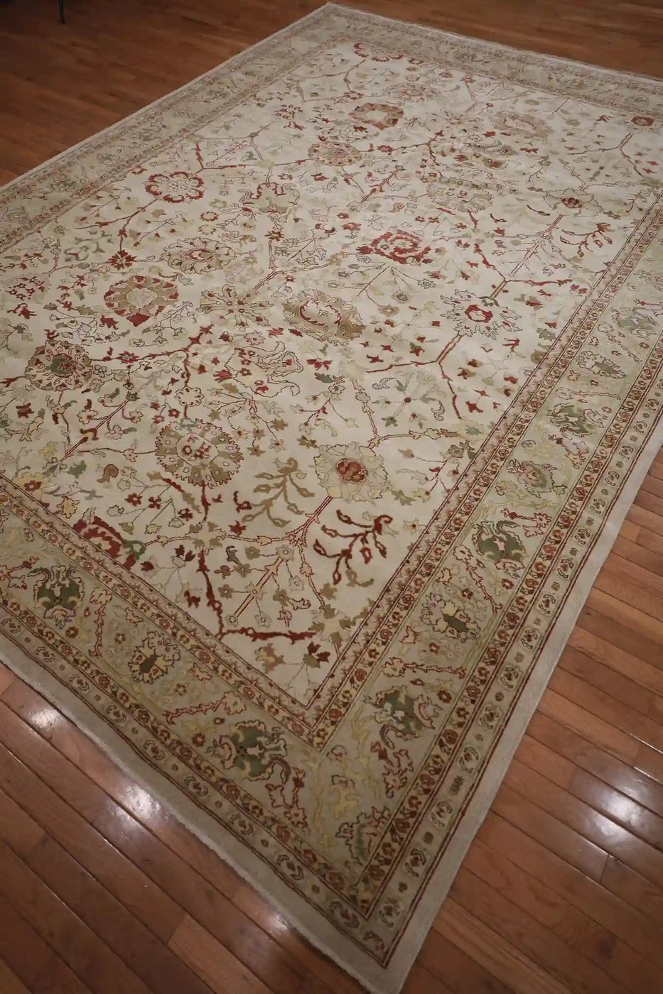 9′ x 12′ Beige Fine Hand-Knotted Egyptian Agra Oriental Rug – Traditional Wool
