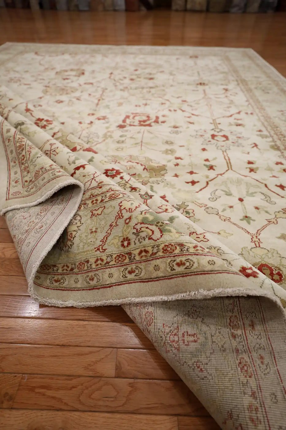 9′ x 12′ Beige Fine Hand-Knotted Egyptian Agra Oriental Rug – Traditional Wool