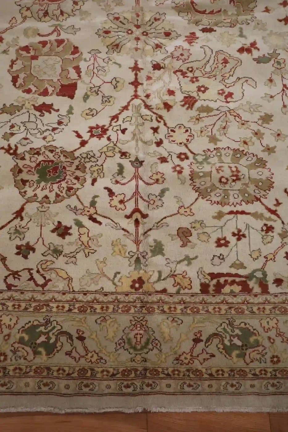 9′ x 12′ Beige Fine Hand-Knotted Egyptian Agra Oriental Rug – Traditional Wool