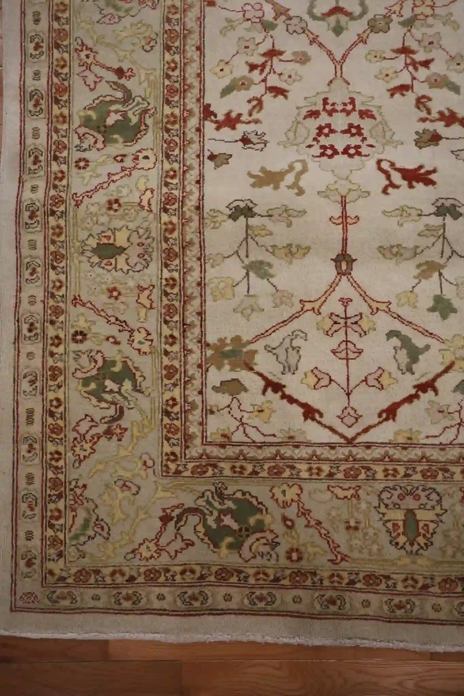 9′ x 12′ Beige Fine Hand-Knotted Egyptian Agra Oriental Rug – Traditional Wool
