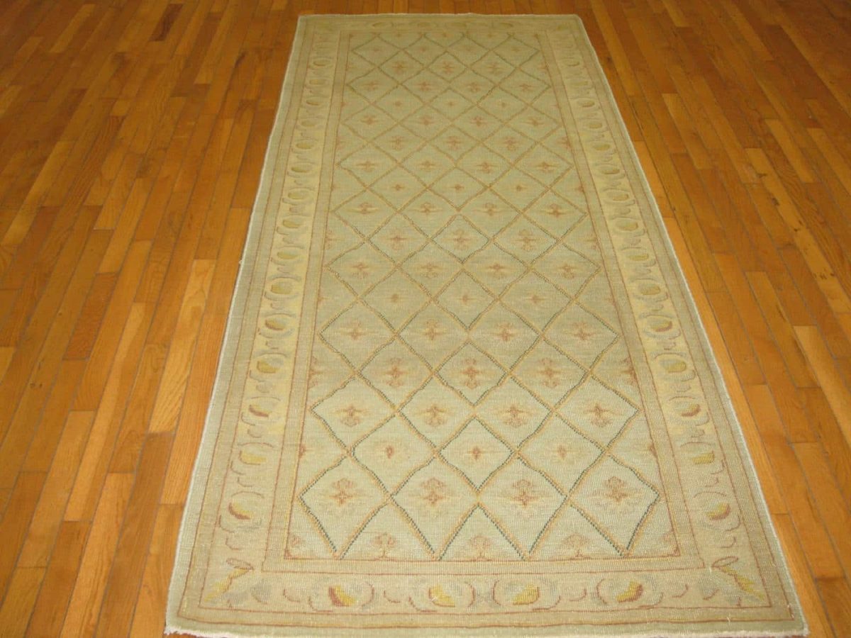 4′ x 8′ Beige Fine Hand-Knotted Egyptian Agra Runner Rug – Traditional Wool