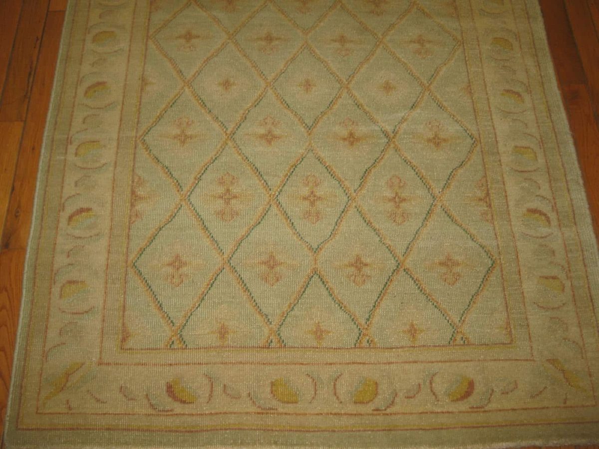4′ x 8′ Beige Fine Hand-Knotted Egyptian Agra Runner Rug – Traditional Wool