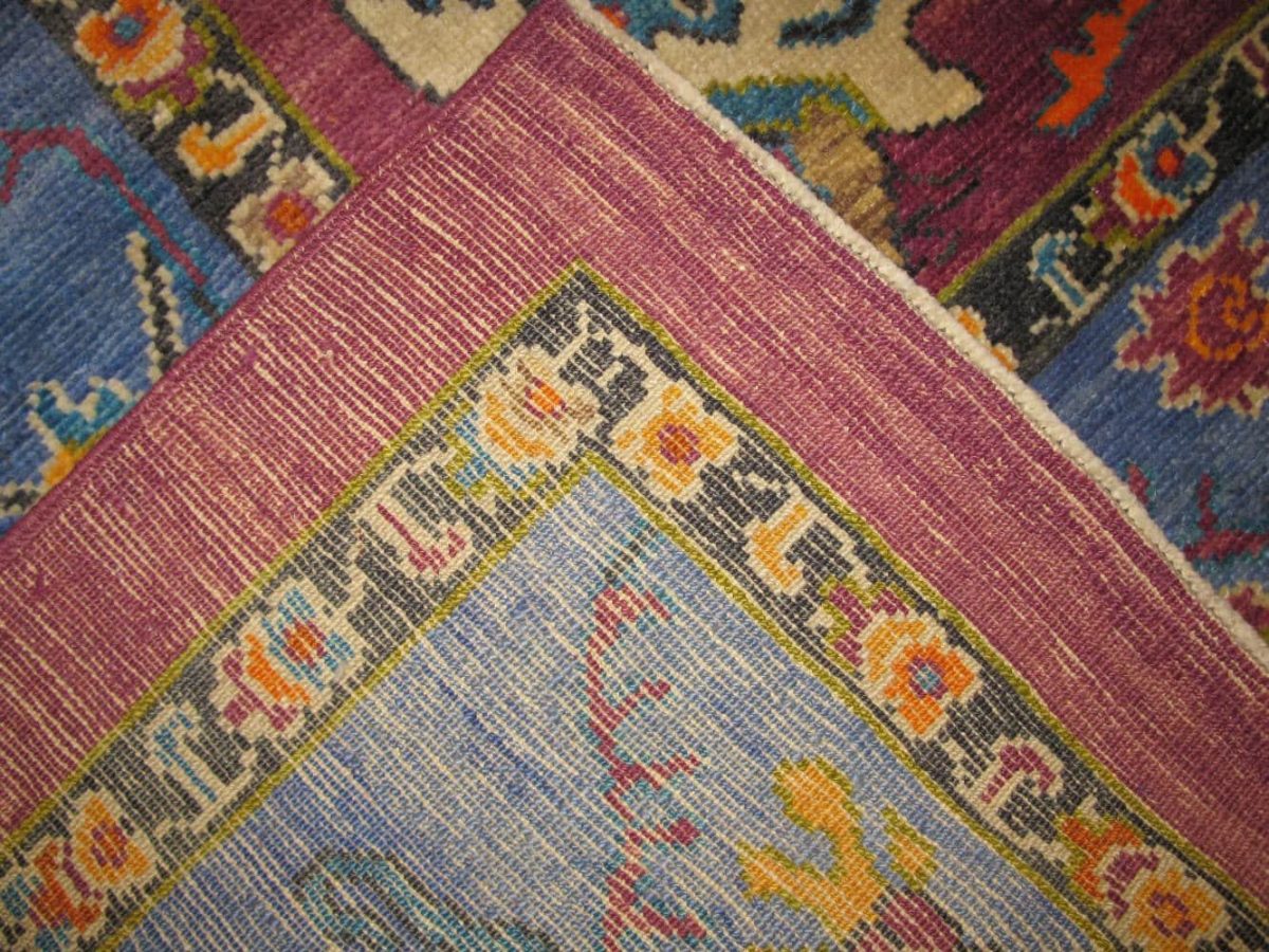 10′ x 12′ Plum Fine Hand-Knotted Turkish Oushak Rug – Traditional Wool - 4 10′ x 12′ Plum Fine Hand-Knotted Turkish Oushak Rug – Traditional Wool