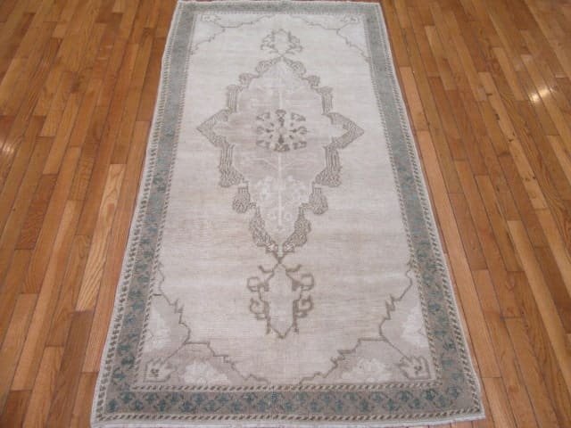 3′ x 6′ Beige Fine Hand-Knotted Turkish Anatolian Rug – Transitional Wool