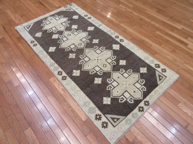 3′ x 6′ Grey Fine Hand-Knotted Turkish Anatolian Runner Rug – Transitional Wool