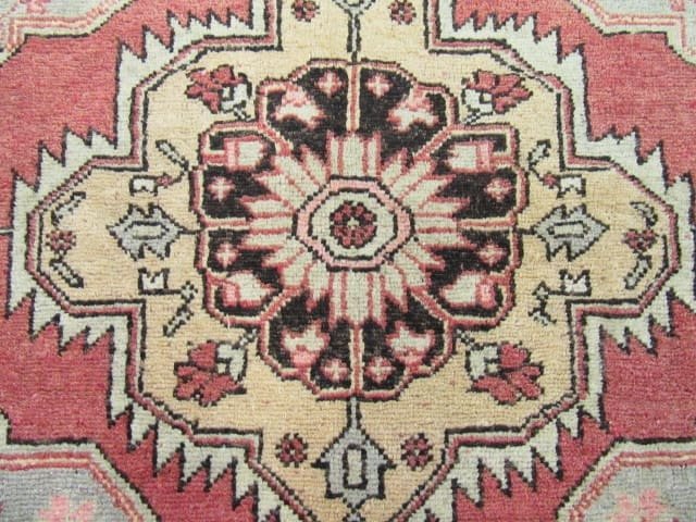 3′ x 3′ Rust Fine Hand-Knotted Turkish Anatolian Rug – Geometric Wool