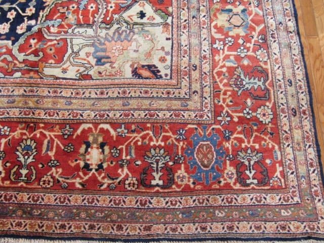 12′ x 19′ Red Fine Hand-Knotted Persian Sarouk Farahan Rug – Traditional Wool