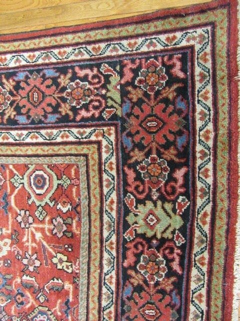 11′ x 14′ Red Fine Hand-Knotted Persian Mahal Rug – Allover Wool