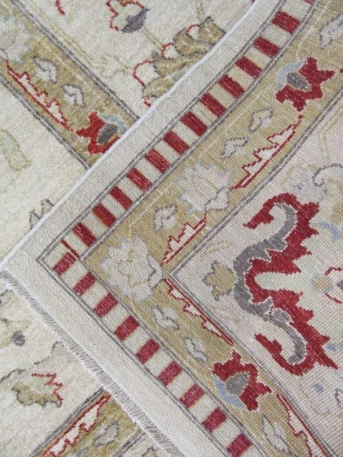 12′ x 16′ Beige Fine Hand-Knotted Pakistani Sultanabad Rug – Traditional Wool
