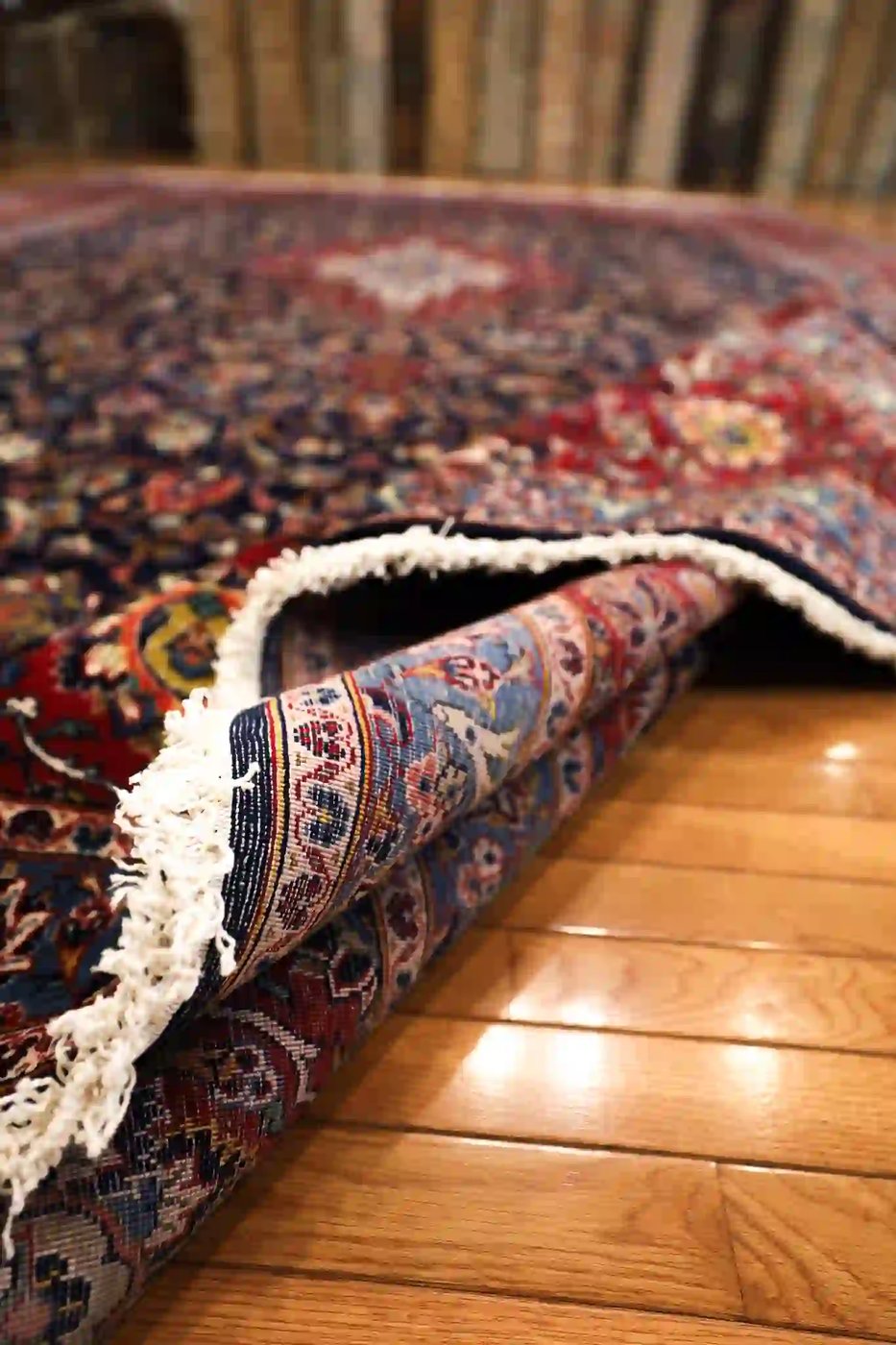 12′ x 18′ Red Fine Hand-Knotted Persian Kashan Rug – Traditional Wool