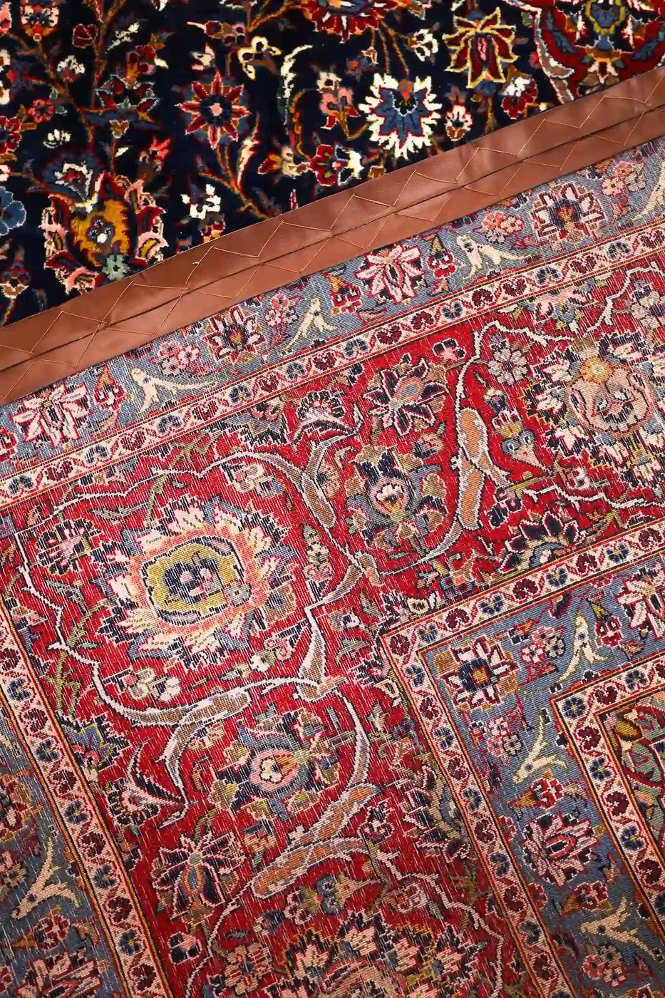 12′ x 18′ Red Fine Hand-Knotted Persian Kashan Rug – Traditional Wool