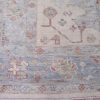 5′ x 12′ Pale Blue Fine Hand-Knotted Turkish Oushak Rug – Transitional Wool