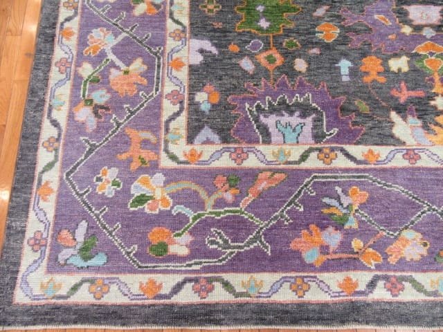 10′ x 13′ Dark Grey Fine Hand-Knotted Turkish Oushak Rug – Transitional Wool - 5 10′ x 13′ Dark Grey Fine Hand-Knotted Turkish Oushak Rug – Transitional Wool