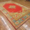 8′ x 13′ Terracotta Fine Hand-Knotted Turkish Antique Oushak Rug – Transitional Wool