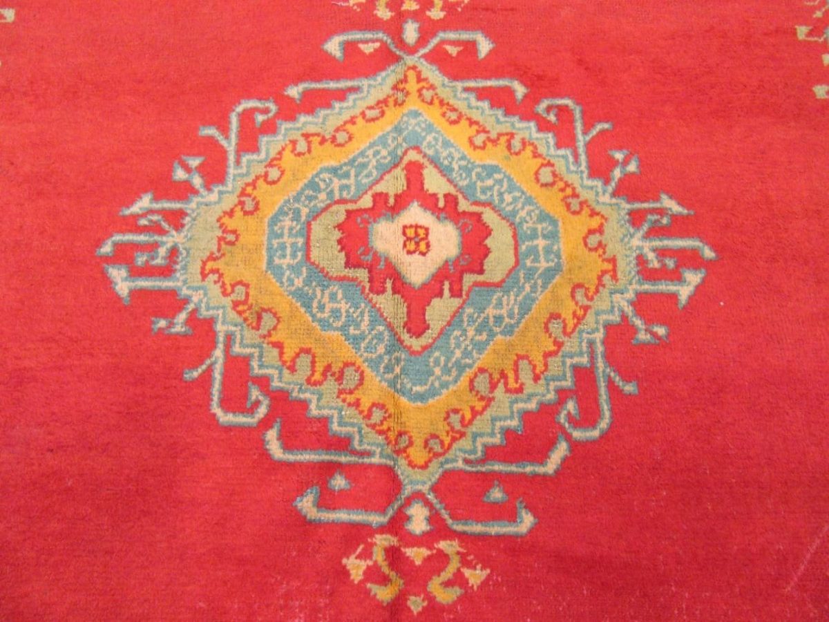 8′ x 13′ Terracotta Fine Hand-Knotted Turkish Antique Oushak Rug – Transitional Wool