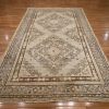 6′ x 13′ Beige Fine Hand-Knotted Central Asian Khotan Rug – Vintage Tribal Wool