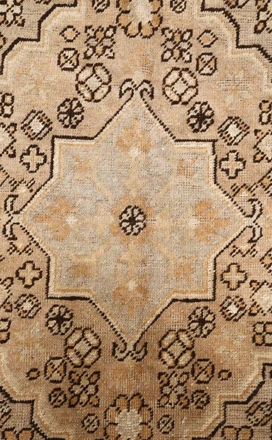 6′ x 13′ Beige Fine Hand-Knotted Central Asian Khotan Rug – Vintage Tribal Wool