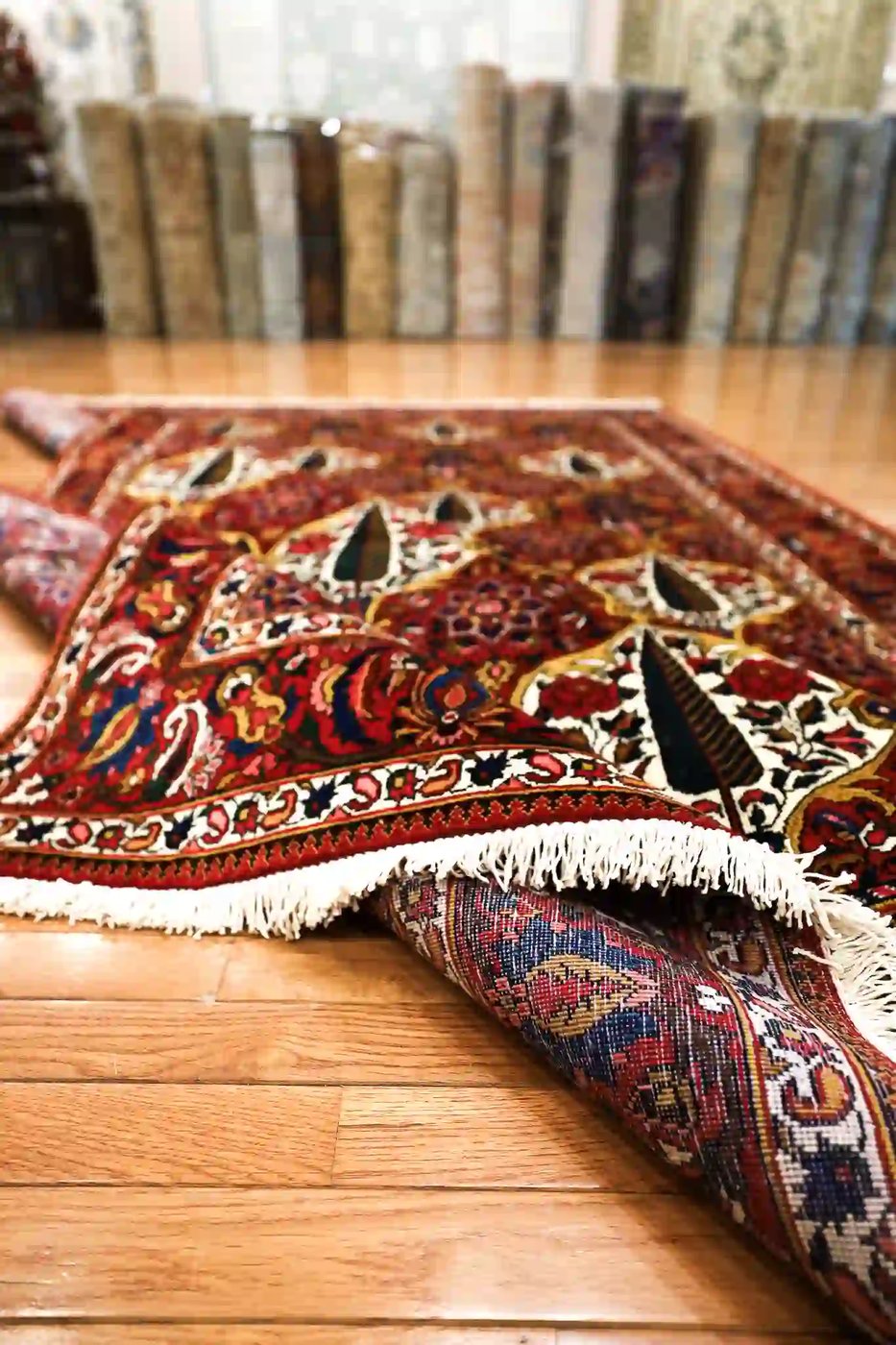 7′ x 10′ Red Fine Hand-Knotted Persian Bakhtiari Rug – Traditional Wool