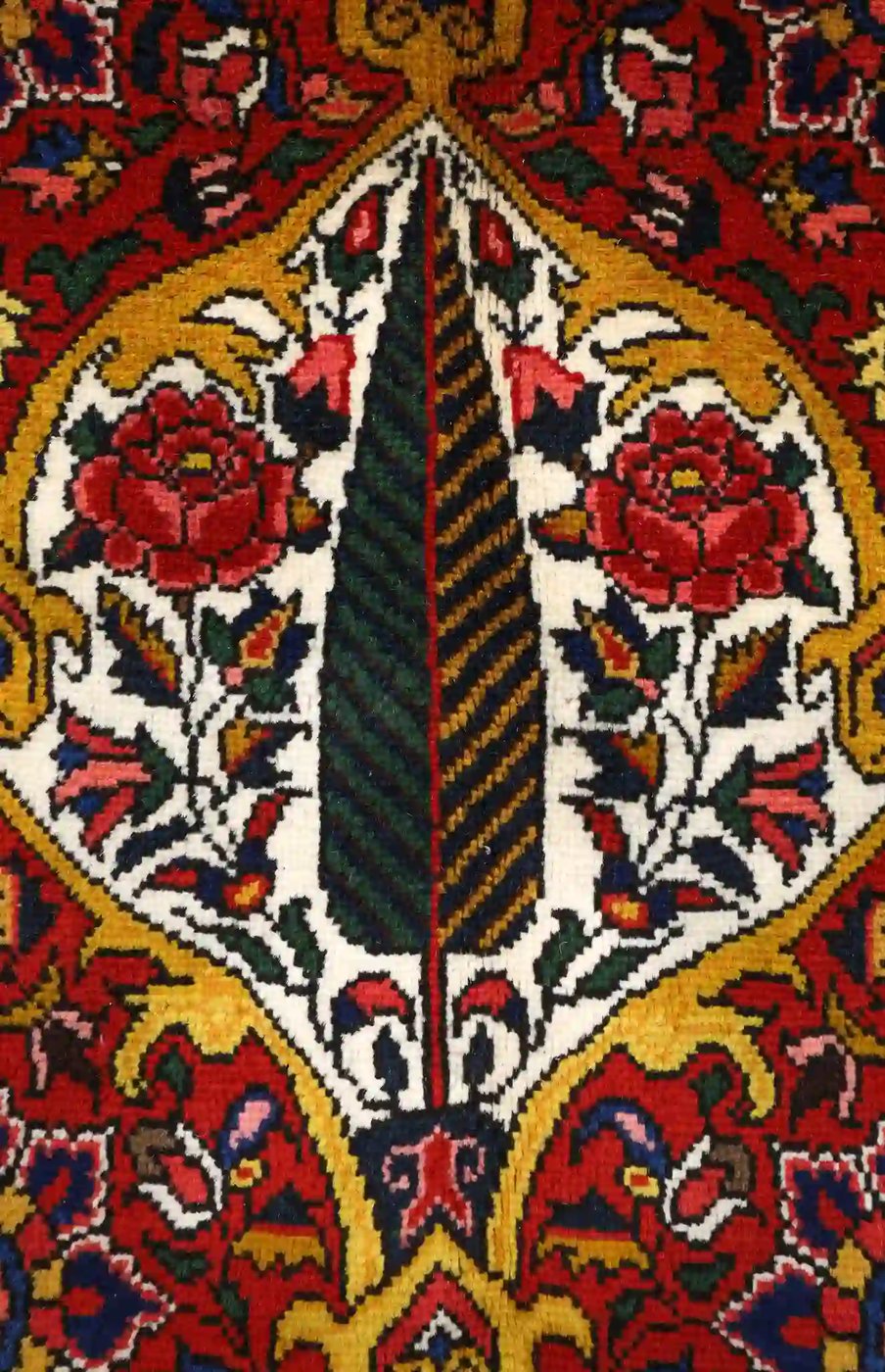 7′ x 10′ Red Fine Hand-Knotted Persian Bakhtiari Rug – Traditional Wool