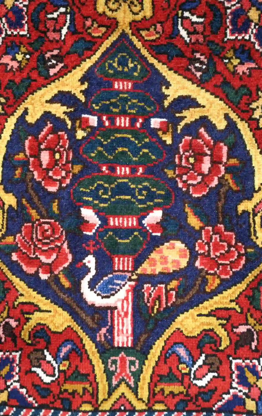 7′ x 10′ Red Fine Hand-Knotted Persian Bakhtiari Rug – Traditional Wool