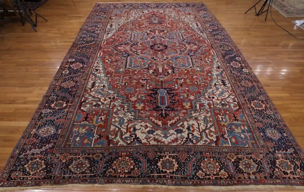 10′ x 13′ Red Fine Hand-Knotted Persian Heriz Rug – Traditional Wool - 1 10′ x 13′ Red Fine Hand-Knotted Persian Heriz Rug – Traditional Wool