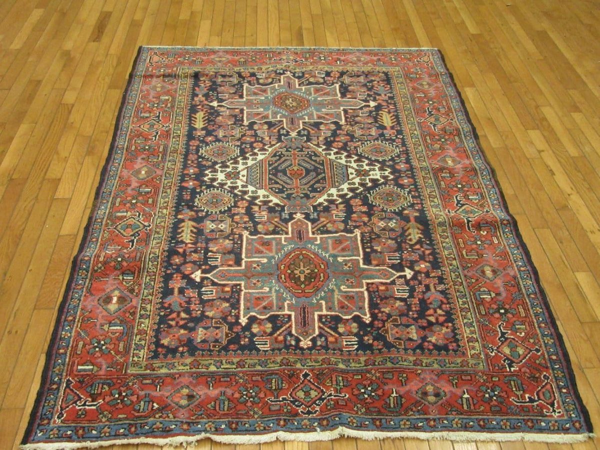 5′ x 7′ Red Fine Hand-Knotted Persian Antique Karajeh Rug – Traditional Wool