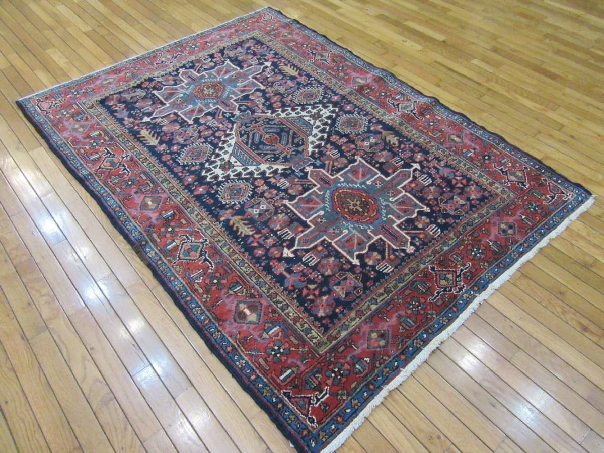 5′ x 7′ Red Fine Hand-Knotted Persian Antique Karajeh Rug – Traditional Wool
