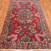 4′ x 7′ Red Fine Hand-Knotted Persian Vintage Sarouk Rug – Traditional Wool