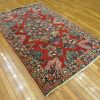 4′ x 7′ Red Fine Hand-Knotted Persian Vintage Sarouk Rug – Traditional Wool