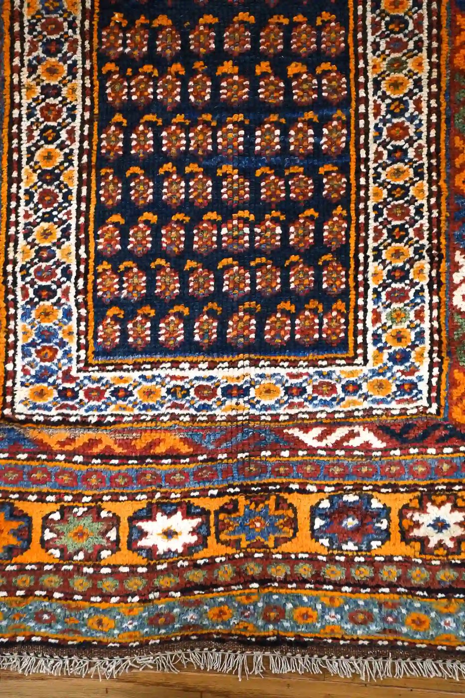 4′ x 10′ Orange Fine Hand-Knotted Persian Kurdish Rug – Tribal Runner Wool