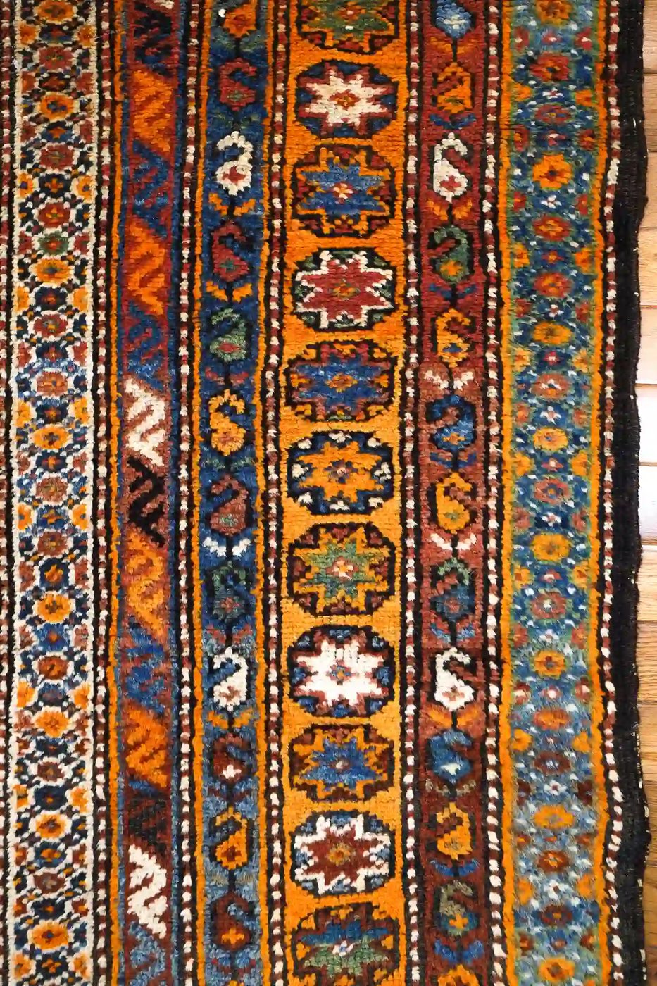 4′ x 10′ Orange Fine Hand-Knotted Persian Kurdish Rug – Tribal Runner Wool